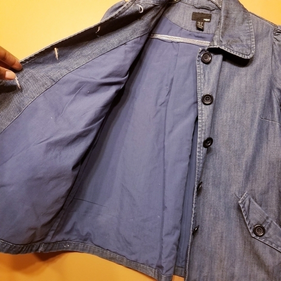 H&M | Women's Denim Peplum Style Jacket (US Size 8) - Picture 3 of 10